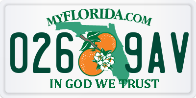 FL license plate 0269AV