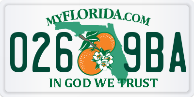 FL license plate 0269BA