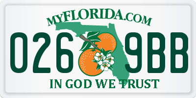 FL license plate 0269BB
