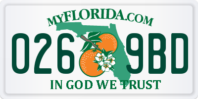 FL license plate 0269BD