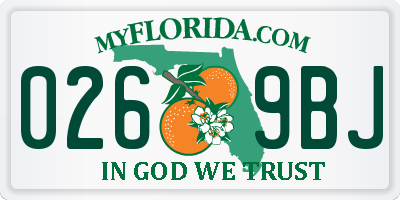 FL license plate 0269BJ