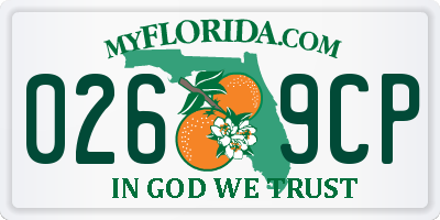 FL license plate 0269CP