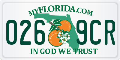 FL license plate 0269CR