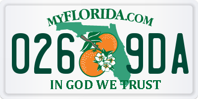 FL license plate 0269DA