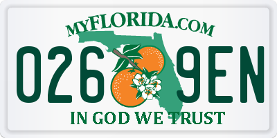 FL license plate 0269EN