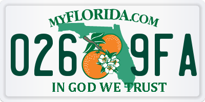 FL license plate 0269FA
