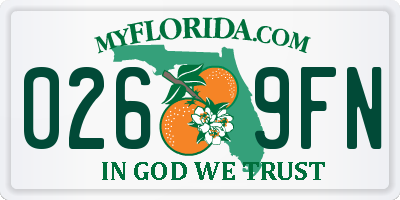 FL license plate 0269FN