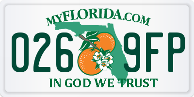 FL license plate 0269FP