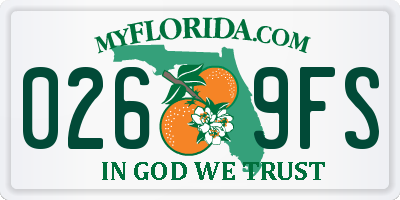 FL license plate 0269FS