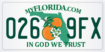FL license plate 0269FX