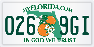 FL license plate 0269GI