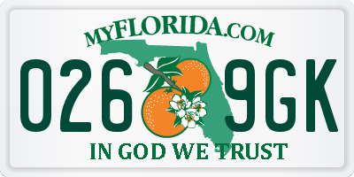 FL license plate 0269GK
