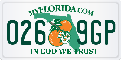 FL license plate 0269GP