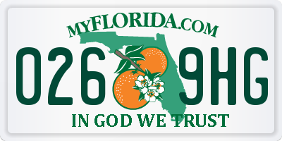 FL license plate 0269HG