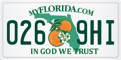 FL license plate 0269HI