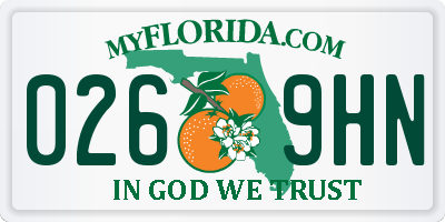 FL license plate 0269HN