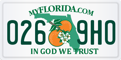 FL license plate 0269HO