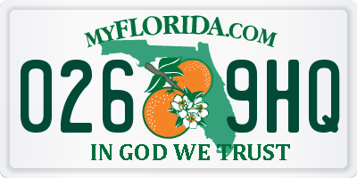 FL license plate 0269HQ
