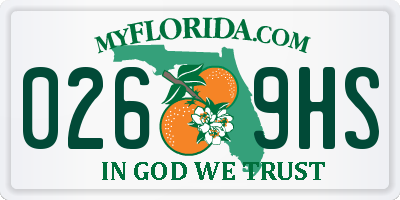 FL license plate 0269HS