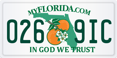 FL license plate 0269IC