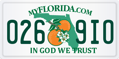FL license plate 0269IO