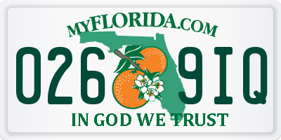 FL license plate 0269IQ