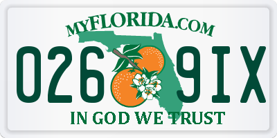 FL license plate 0269IX