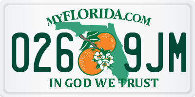 FL license plate 0269JM