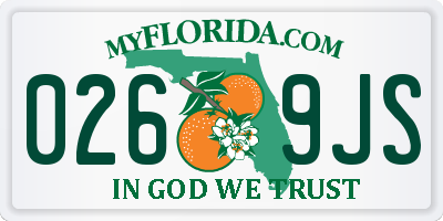 FL license plate 0269JS