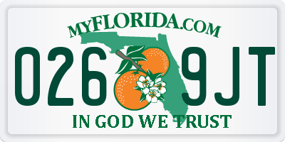 FL license plate 0269JT