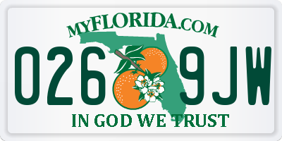 FL license plate 0269JW