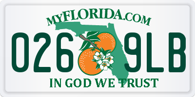 FL license plate 0269LB
