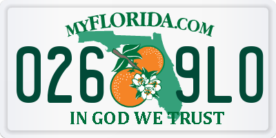 FL license plate 0269LO