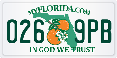 FL license plate 0269PB