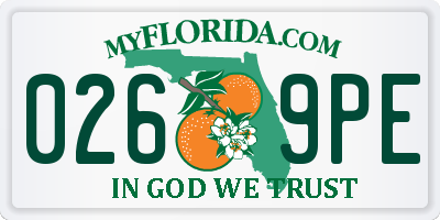 FL license plate 0269PE