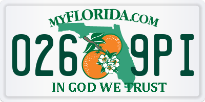 FL license plate 0269PI