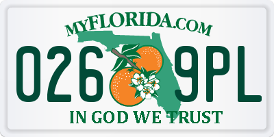 FL license plate 0269PL