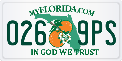 FL license plate 0269PS