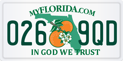 FL license plate 0269QD