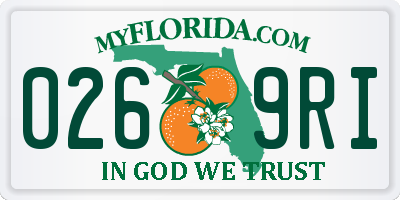 FL license plate 0269RI