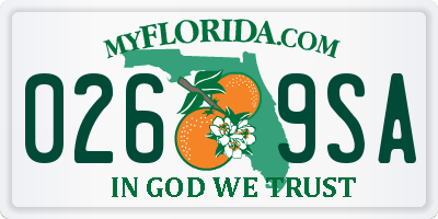 FL license plate 0269SA