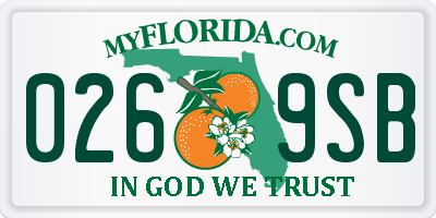 FL license plate 0269SB