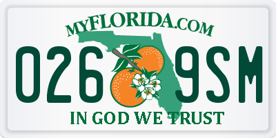 FL license plate 0269SM