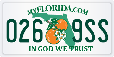 FL license plate 0269SS