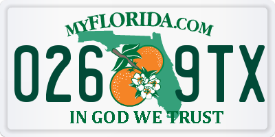 FL license plate 0269TX