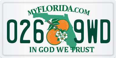 FL license plate 0269WD