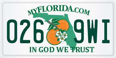 FL license plate 0269WI