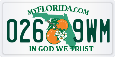 FL license plate 0269WM