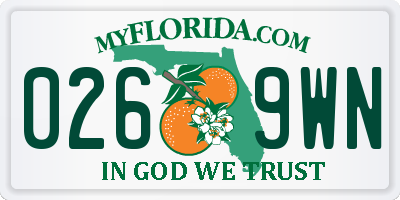 FL license plate 0269WN
