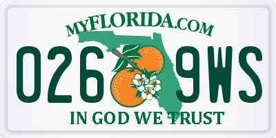 FL license plate 0269WS